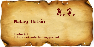 Makay Helén névjegykártya